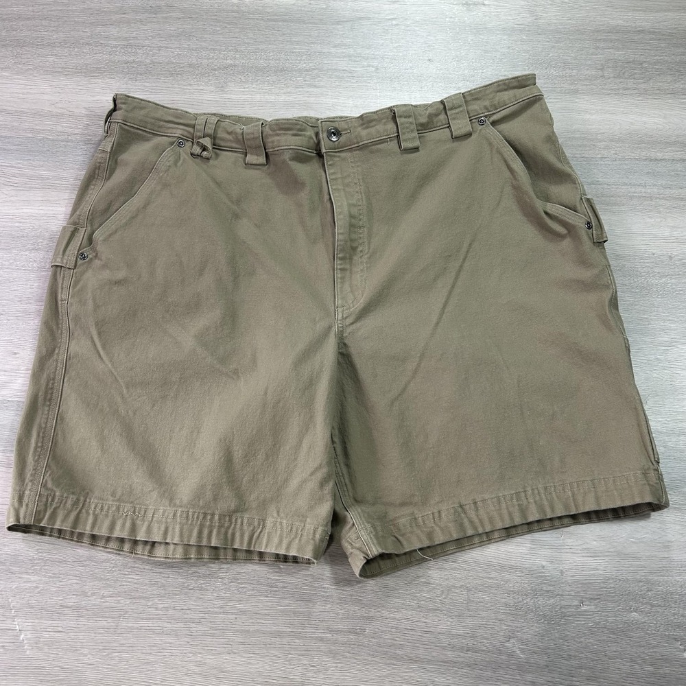 Duluth Trading Co Shorts Mens 48 Khaki Flex Fire Hose Work Utility Cargo Stretch